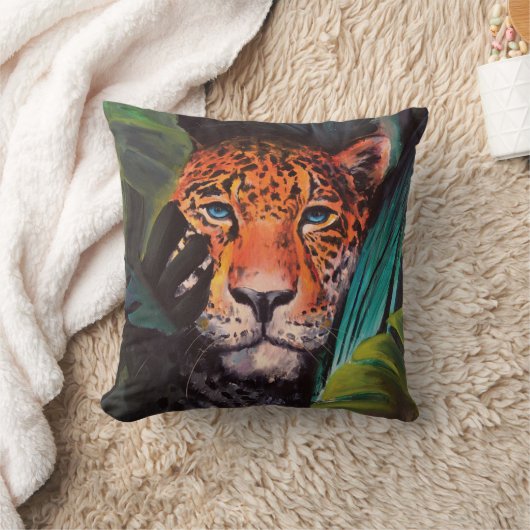 Vintage jungle leopard クッション (ブランケット)