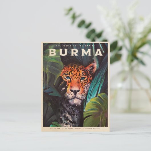 Vintage jungle leopard ポストカード (スタンド正面)