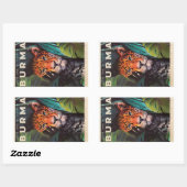 Vintage jungle leopard 長方形シール (シート)