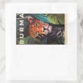 Vintage jungle leopard 長方形シール (バッグ)