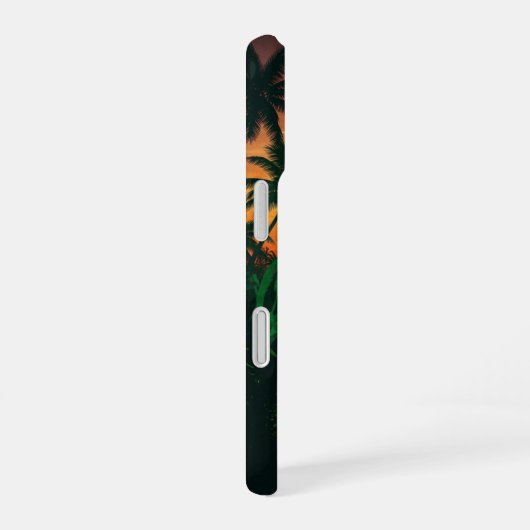 Vintage Jungle Sunset iPhone 16ケース (右側面)