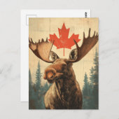 Vintage Kanadischer Elch ポストカード (正面/裏面)
