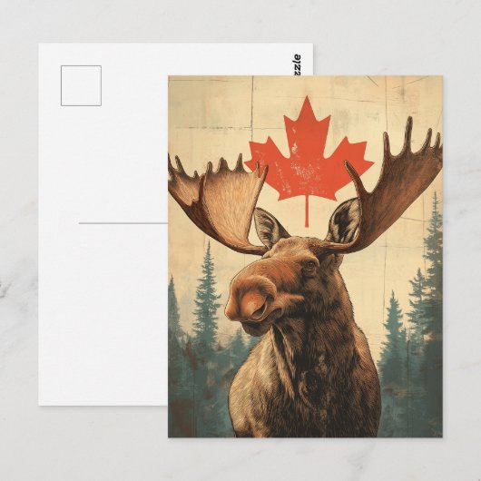 Vintage Kanadischer Elch ポストカード (正面/裏面)