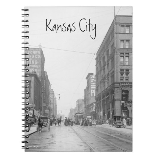 Vintage Kansas City Walnut Street in 1906 ノートブック (正面)