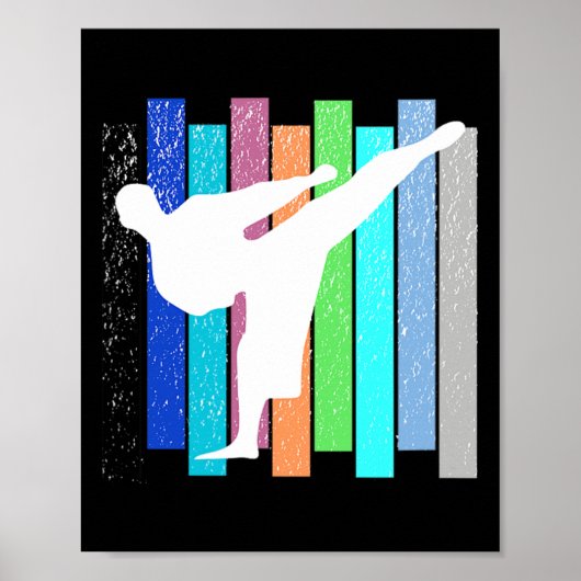 Vintage Karate Judo Kickboxing Wrestling Men Women ポスター (正面)