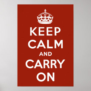 Vintage Keep Calm and Carry On WWII Propaganda ポスター