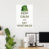 Vintage Keep Calm and Eat Vegetables ポスター (ホームオフィス)