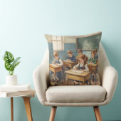 Vintage Kids in School クッション (椅子)