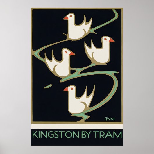 Vintage Kingston London Travel Poster Kingston ポスター (正面)