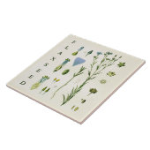Vintage Kitchen Art: Flaxseed Linseed Flax Plant タイル (側面)