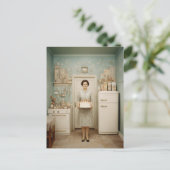 Vintage Kitchen Cake Portrait ポストカード (スタンド正面)