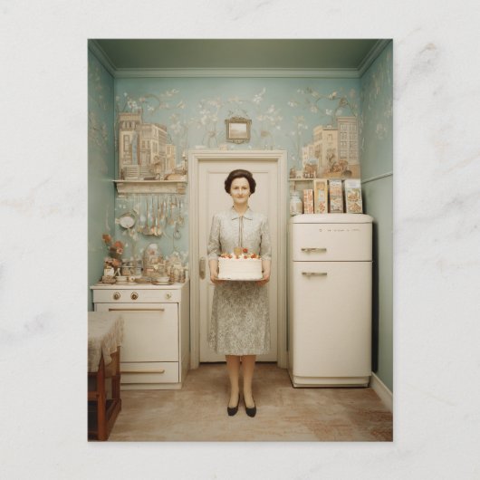 Vintage Kitchen Cake Portrait ポストカード (正面)
