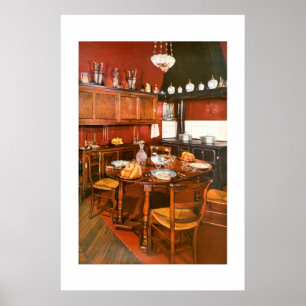 Vintage kitchen design ポスター