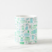 Vintage Kitchen Mint and Teal コーヒーマグカップ (中央)
