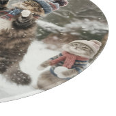 Vintage Kitties Snowball Fight Cutting Board カッティングボード (角)