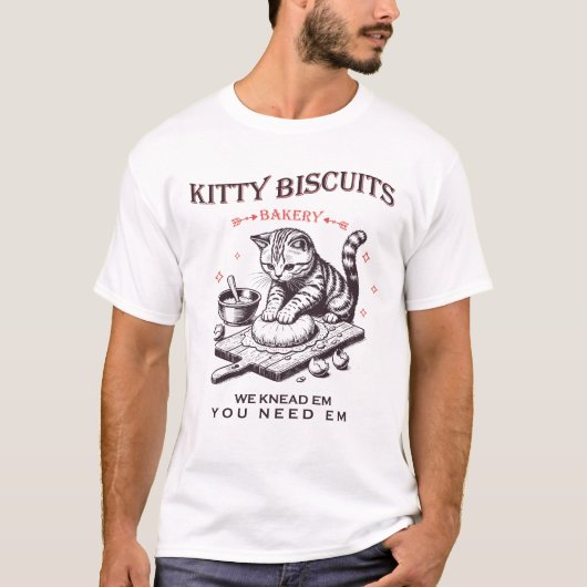 Vintage Kitty Biscuits Bakery Funny Tシャツ (正面)