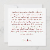 Vintage Kitty Charm Valentine`s Day カード (裏面)