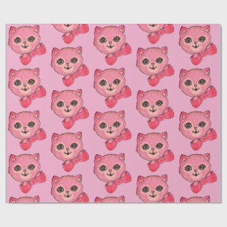Vintage Kitty Pink Wrapping Paper ラッピングペーパー
