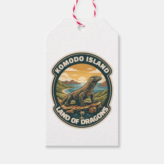 Vintage Komodo Island National Park Indonesia ギフトタグ (正面)