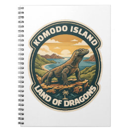 Vintage Komodo Island National Park Indonesia ノートブック