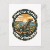 Vintage Komodo Island National Park Indonesia ポストカード (正面)