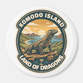 Vintage Komodo Island National Park Indonesia マグネット