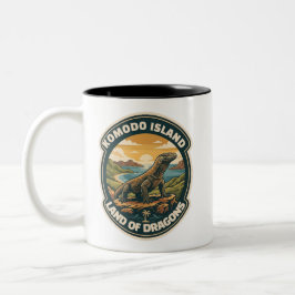 Vintage Komodo Island National Park Indonesia Retr ツートーンマグカップ