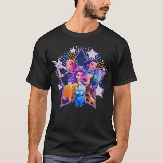 VINTAGE KPOP DEMON HUNTERS ファミリー Tシャツ (正面)