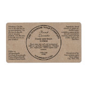 Vintage Kraft Paper Style Cosmetics Bottle Label ラベル (正面)