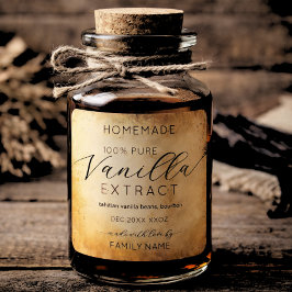 Vintage Kraft vanilla extract product labels スクエアシール