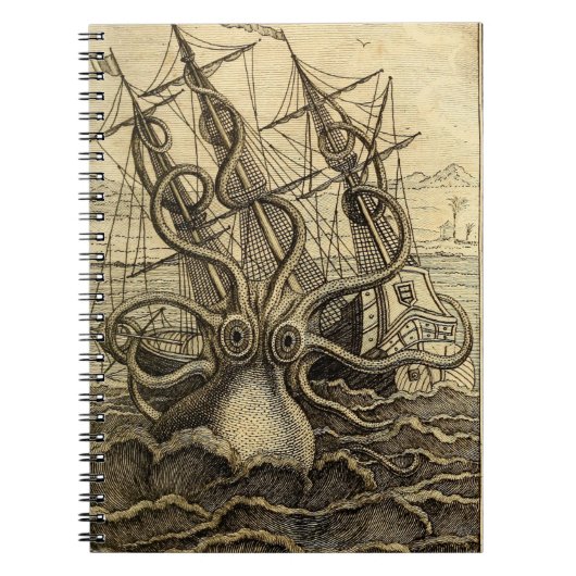 Vintage Kraken Print ノートブック (正面)