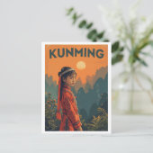 Vintage Kunming, China Travel ポストカード (スタンド正面)