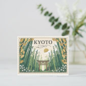 Vintage Kyoto Japan Travel Poster Art ポストカード (スタンド正面)