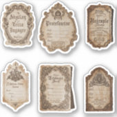 Vintage Labels Scrapbook Junk Journal  シール (正面)