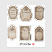 Vintage Labels Scrapbook Junk Journal  シール (シート)