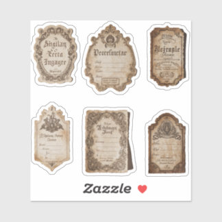 Vintage Labels Scrapbook Junk Journal  シール