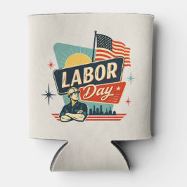 Vintage Labor Day / Día del Trabajo Retro 缶クーラー