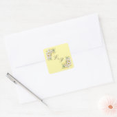 Vintage Lace & Daisies Floral Wedding スクエアシール (封筒)