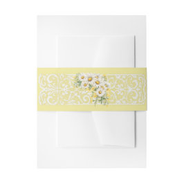 Vintage Lace & Daisies Floral Wedding 招待状ベリーバンド