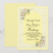 Vintage Lace & Daisies Wedding Invitation 招待状 (正面/裏面)