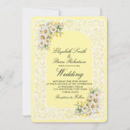 Vintage Lace & Daisies Wedding Invitation 招待状