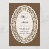 Vintage Lace Doily Wedding Invitation 招待状 (正面)