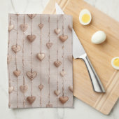 Vintage Lace Heart Strings キッチンタオル (四つ折り)