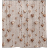 Vintage Lace Heart Strings シャワーカーテン (正面)