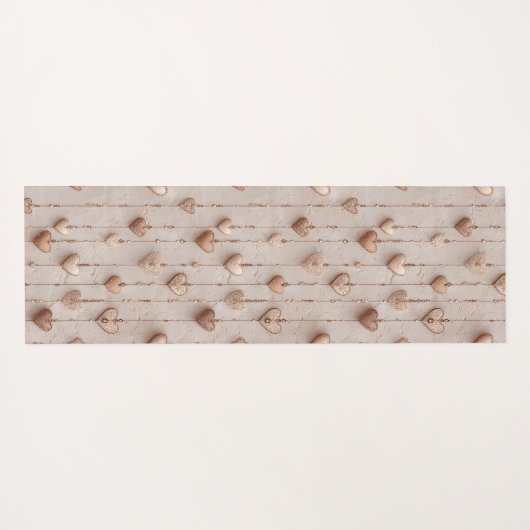 Vintage Lace Heart Strings ヨガマット (裏面(横))