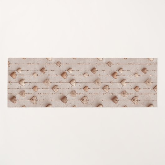 Vintage Lace Heart Strings ヨガマット (正面(横))