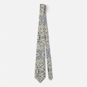 Vintage Lace-Inspired Pattern in Navy Champagne  ネクタイ (正面)