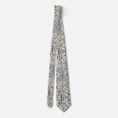 Vintage Lace-Inspired Pattern in Navy Champagne  ネクタイ (裏面)