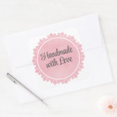 Vintage Lace Pink Thank You Sticker Sheet スクエアシール (封筒)