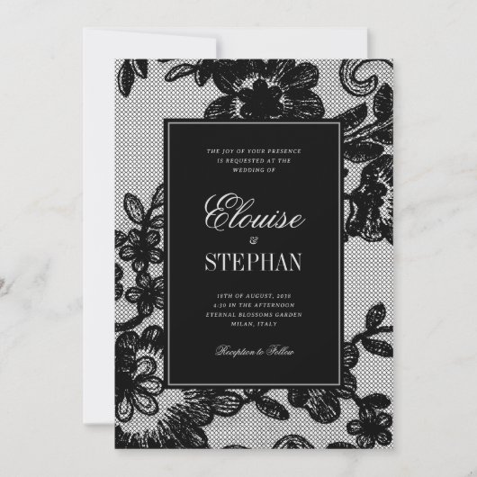 Vintage Lace Wedding 招待状 (正面)